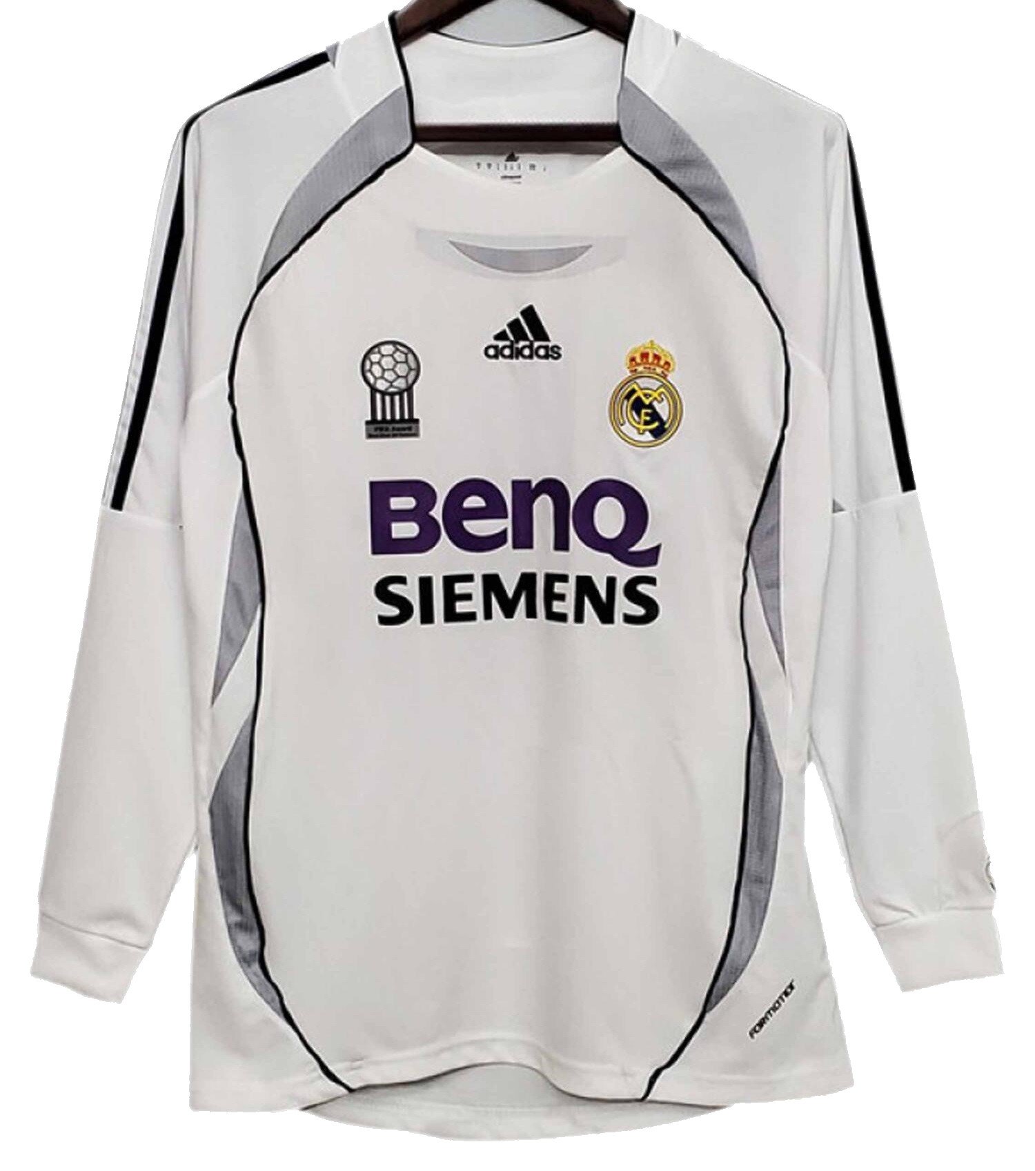 Camisa I Real Madrid 2006 2007 Adidas Retro Manga comprida